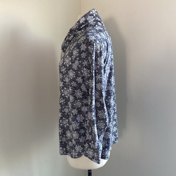 CAROLE HOCHMAN Fleece Pullover Womens Sz Medium Grey White Snowflake Holiday - Picture 4 of 7